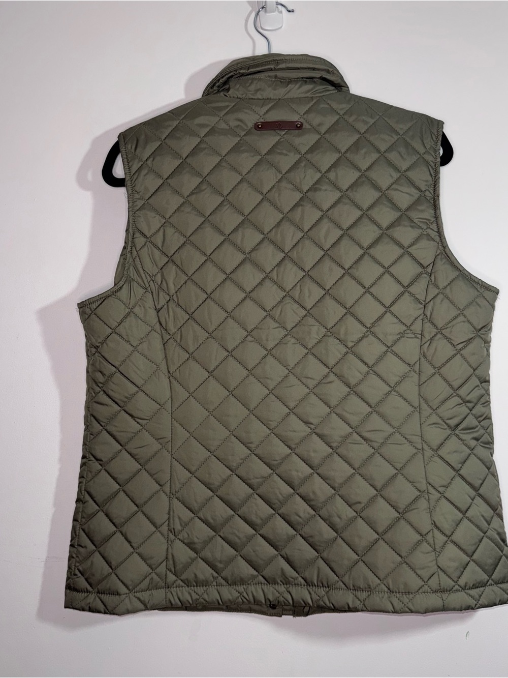 Lauren Ralph Lauren Quilted Vest Womens L Olive Green Crest Logo - Picture 2 of 9